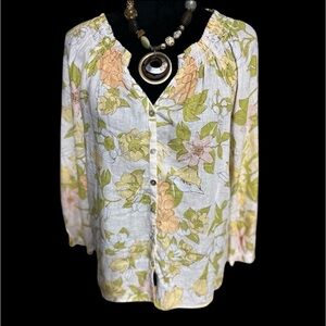 💛💚🧡NWT- CASACABONA SUPER CUTE LONG SLEEVE BLOUSE SZ S💛🧡💚